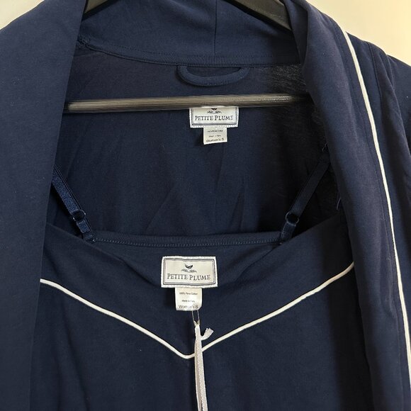 PETITE PLUME The New Mother Deluxe Maternity/Nursing Robe in Navy Size Small NWT - Picture 7 of 10